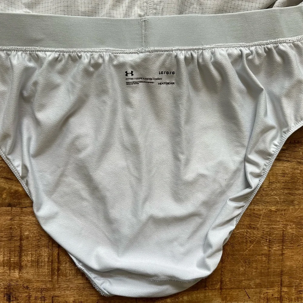 Under Armour Light Gray Athletic Shorts with Neon Green Accents - Picture 4 of 4